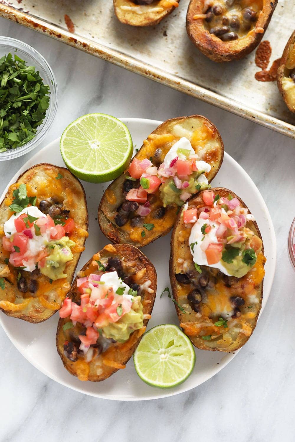 Vegetarian Mexican Potato Skins (Great for Game Day!) - Fit Foodie Finds