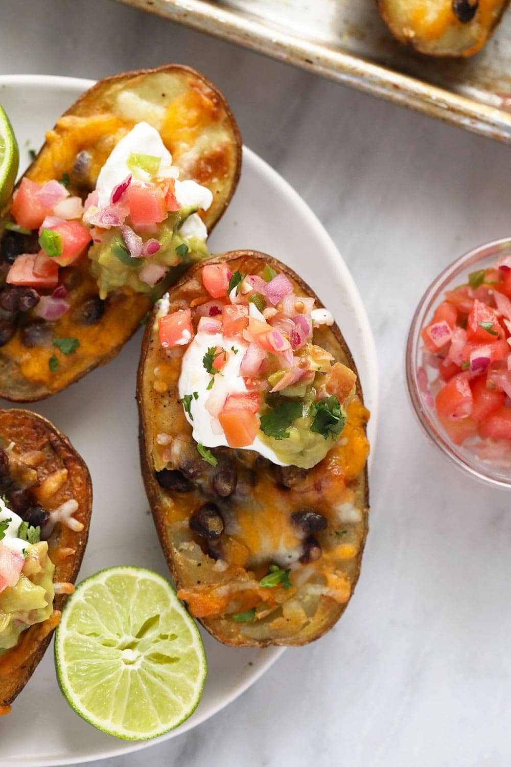 Vegetarian Mexican Potato Skins (Great for Game Day!) - Fit Foodie Finds