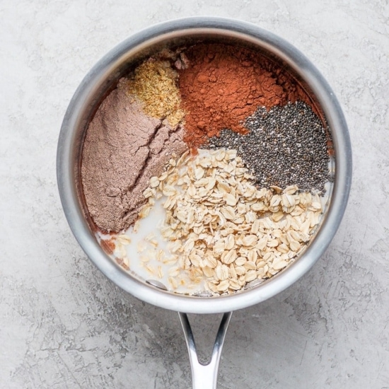 Protein-packed oatmeal with chia seeds.