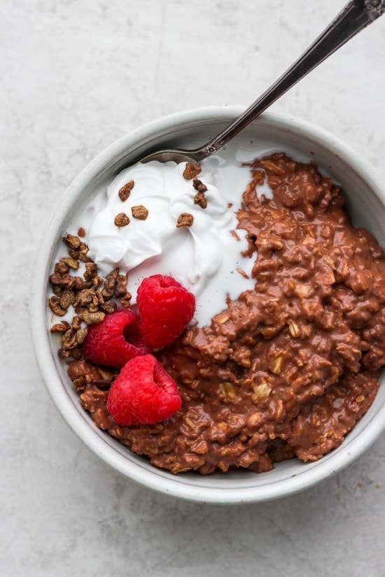 Chocolate Sea Salt Protein Oatmeal (29g protein!) - Fit Foodie Finds