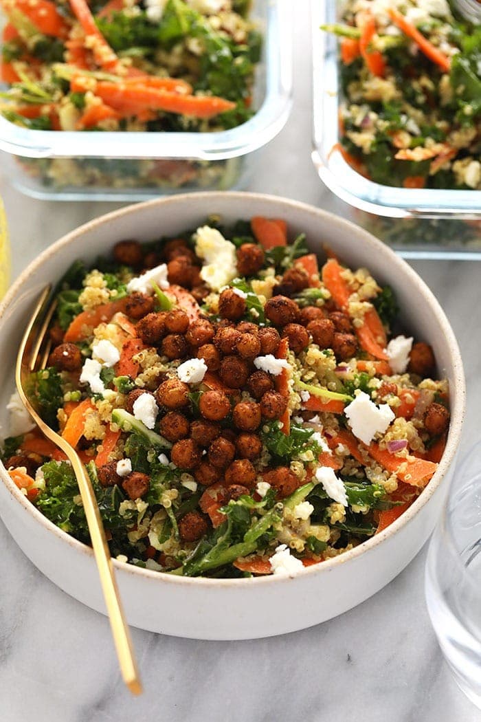 Baked Kale Salad With Crispy Quinoa