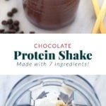 Protein-rich chocolate shake served in a glass bowl.