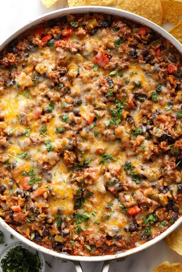 Mexican skillet in pan