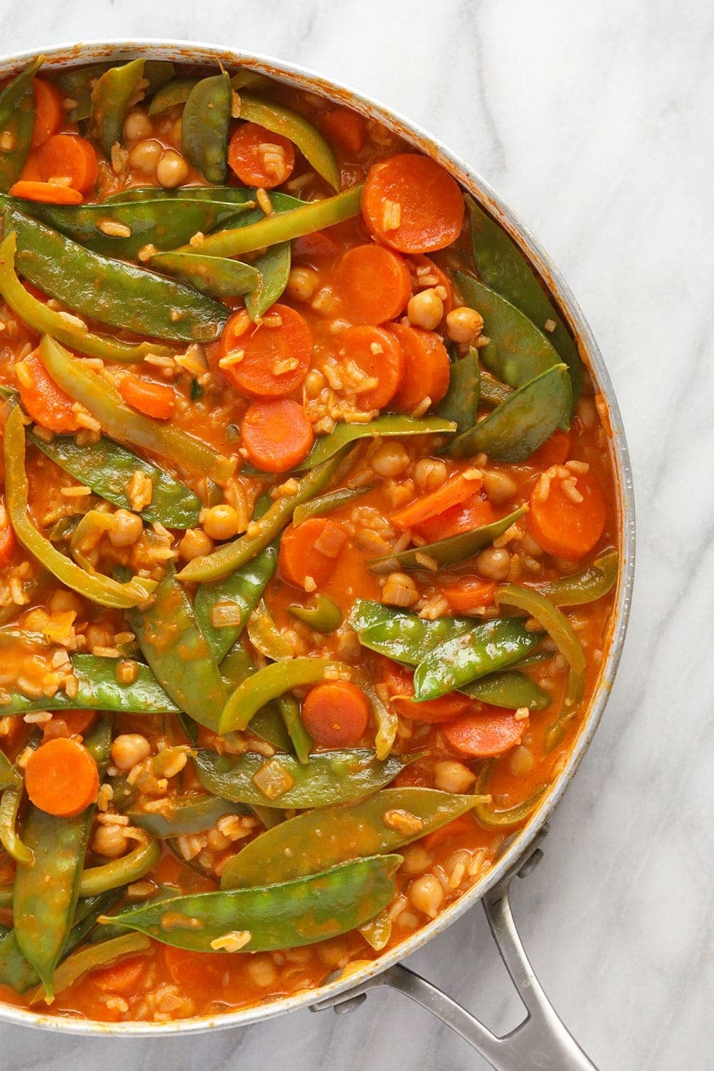 Vegetarian Thai Curry in a skillet