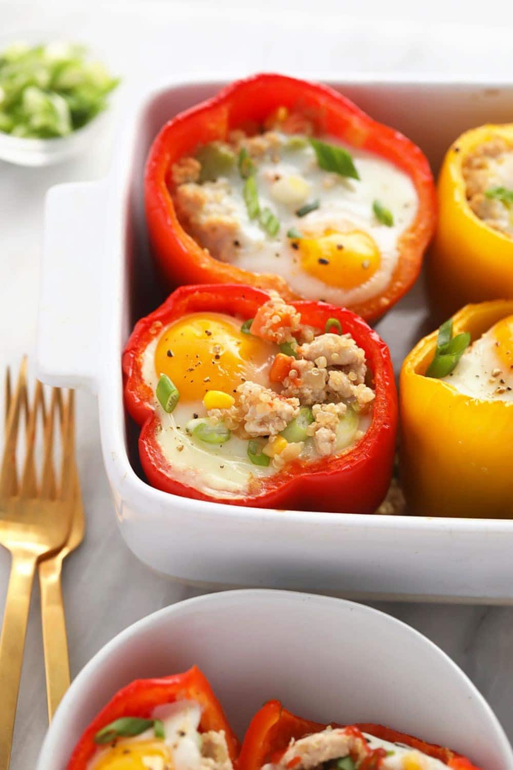 stuffed peppers with a baked egg