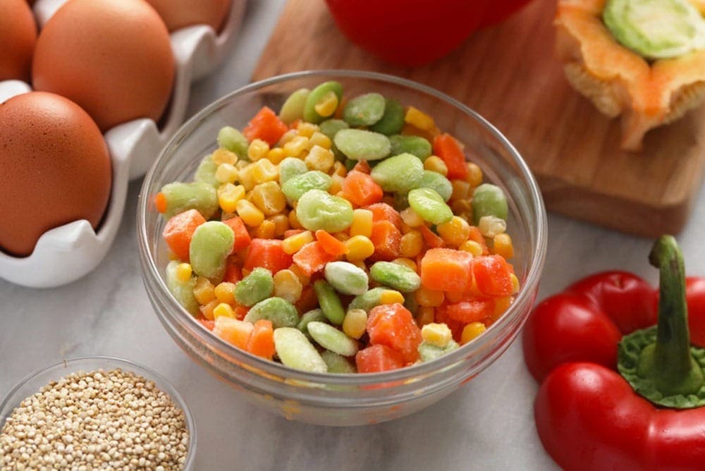 frozen vegetables in a bowl