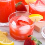 strawberry vodka lemonade in a glass