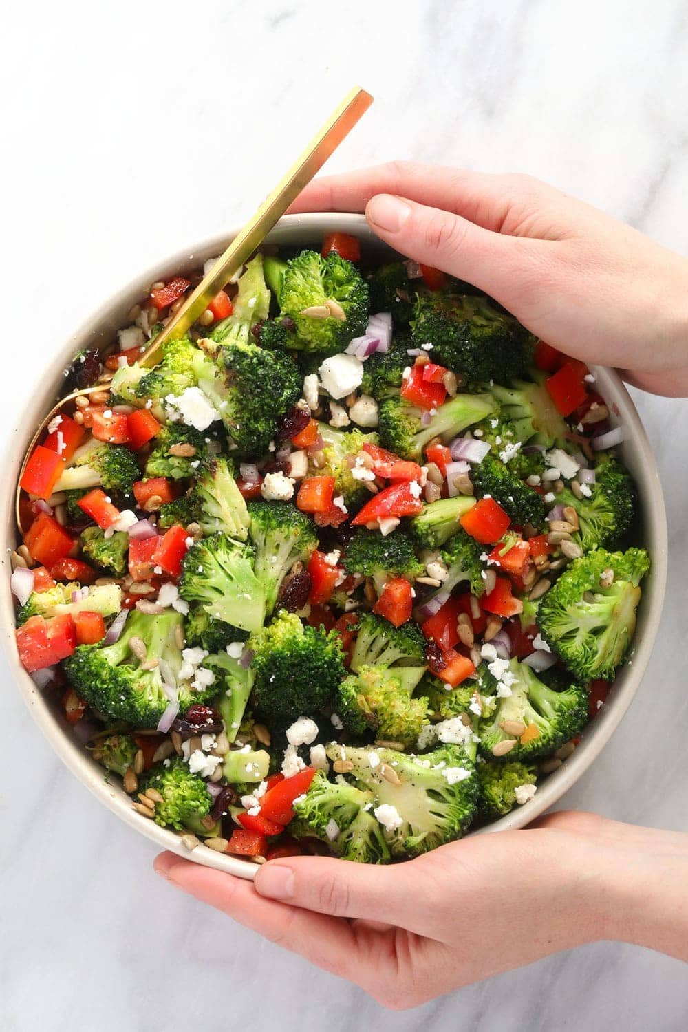 broccoli salad in a bowl ready to be served