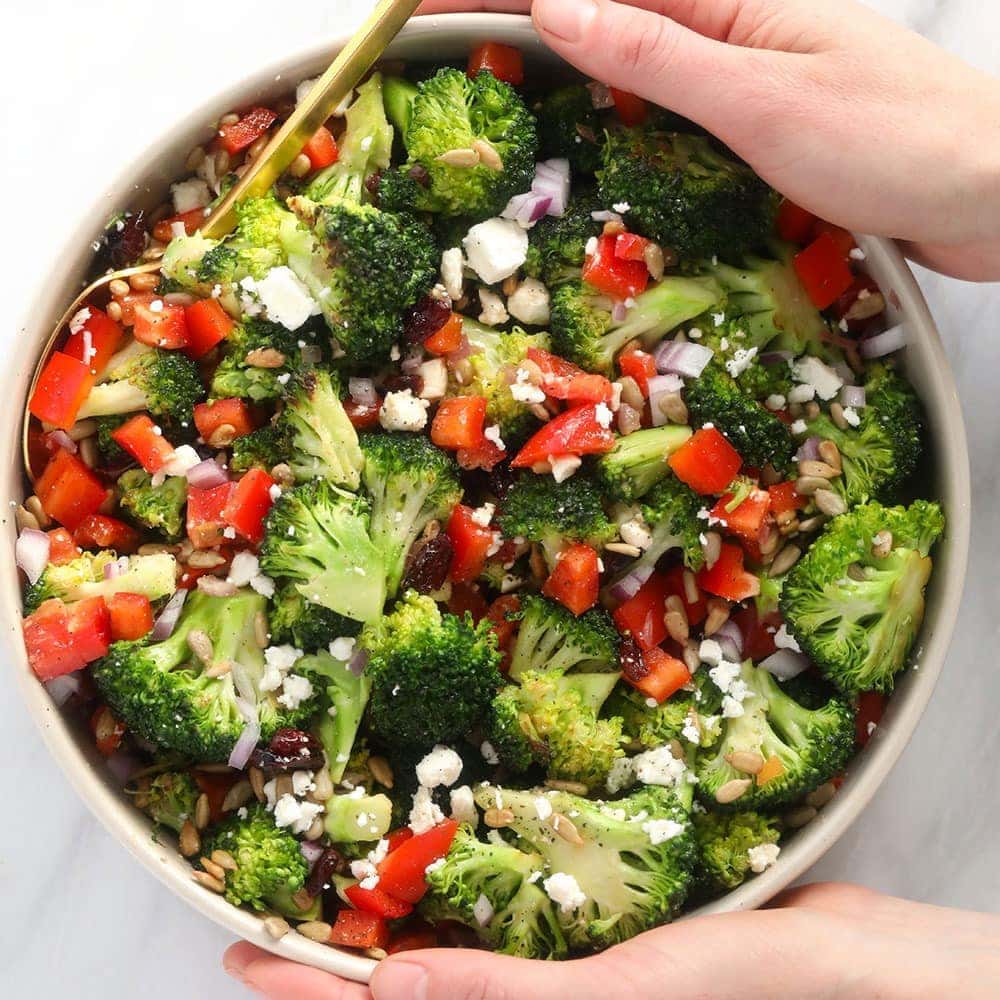 broccoli salad in a bowl