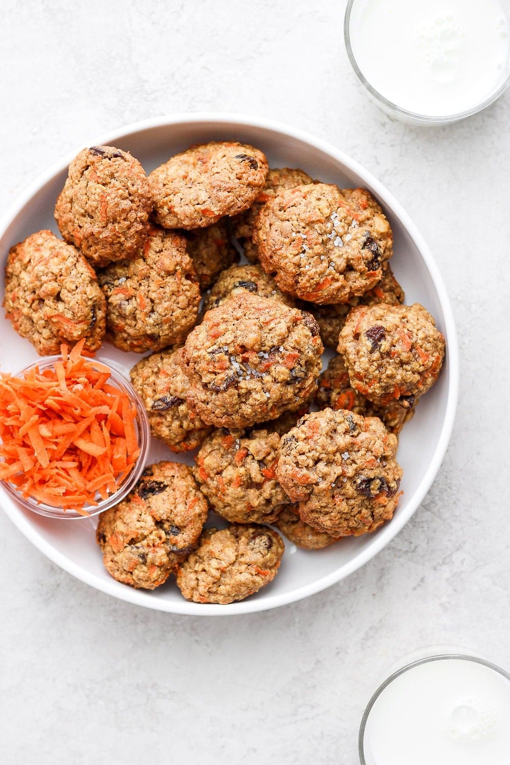 Carrot cake cookies on a plate 
