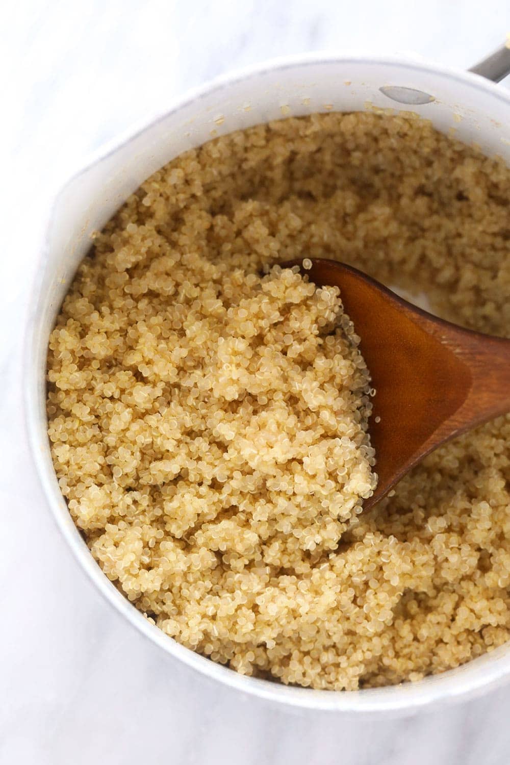 fluffy quinoa in pot