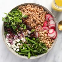 Farro salad in a bowl