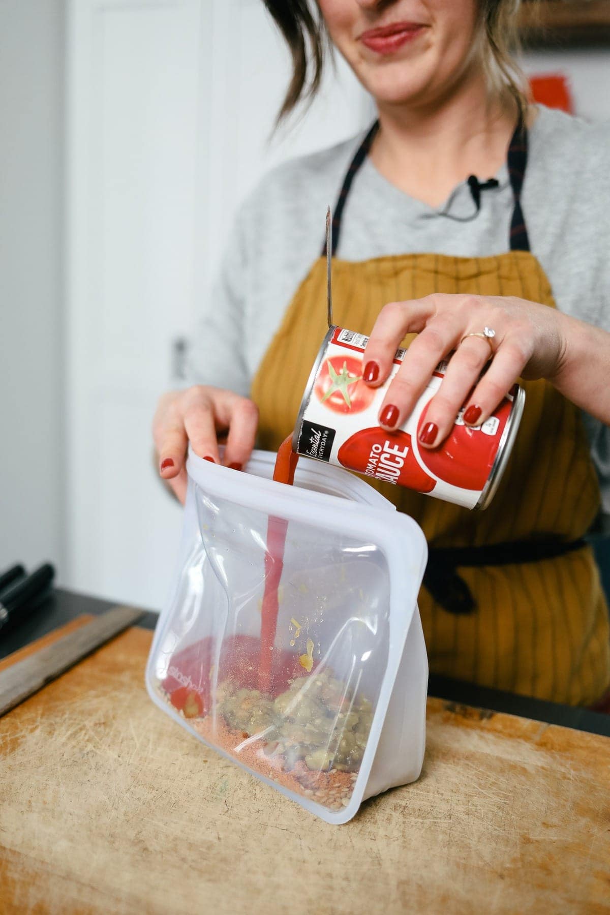 Preparing Instant Pot Lenti Tacos