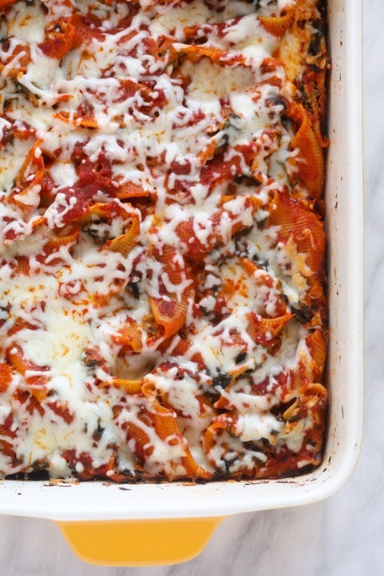 Sweet Potato, Spinach, and Ricotta Stuffed Shells - Fit Foodie Finds