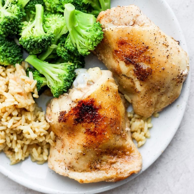 Buffalo Baked Boneless Chicken Thighs - Fit Foodie Finds