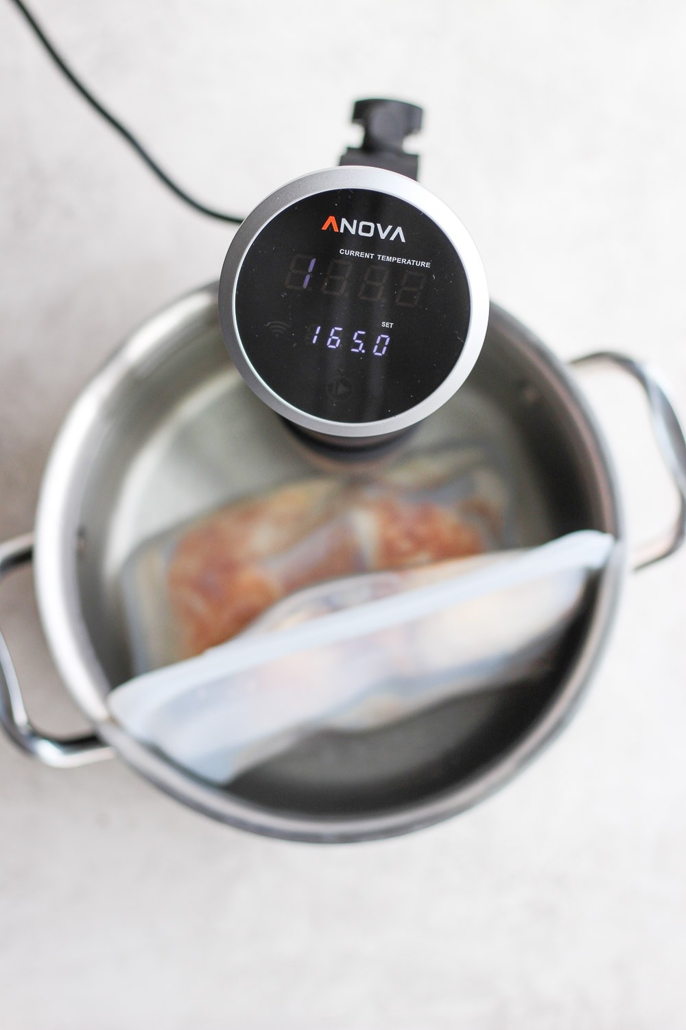 sous vide set to 165 degrees