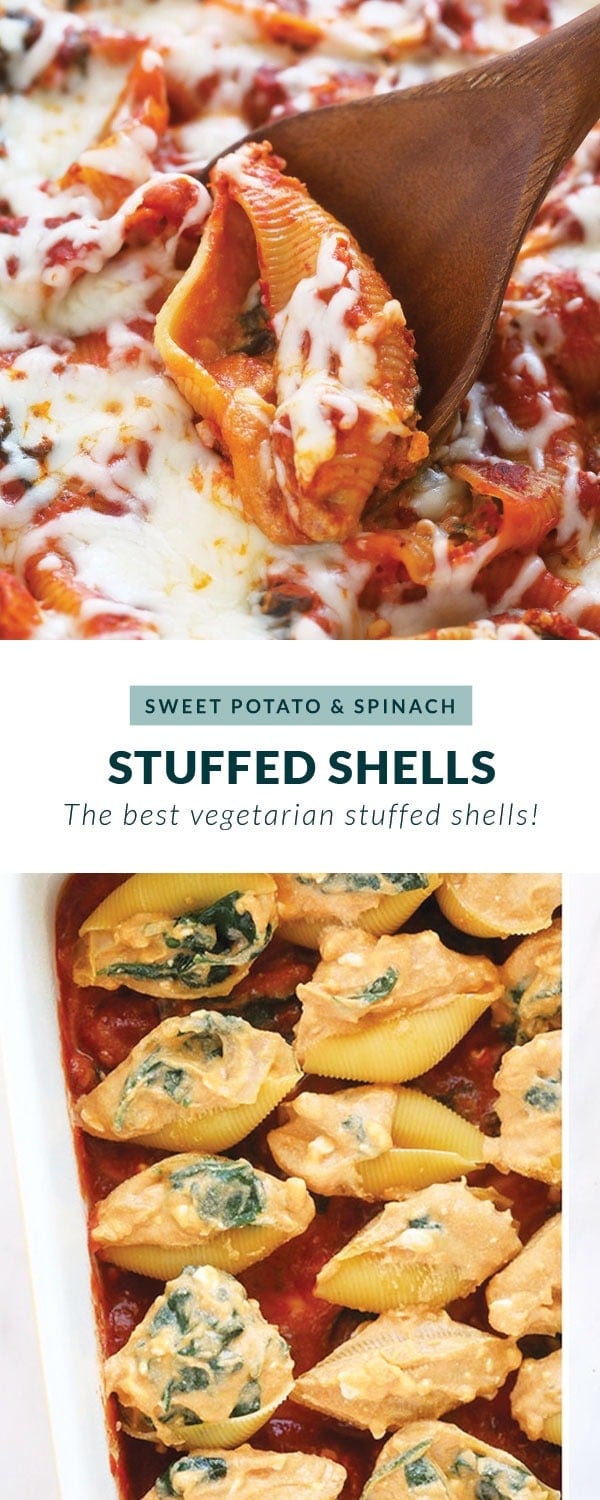 Sweet Potato, Spinach, and Ricotta Stuffed Shells - Fit Foodie Finds