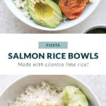 fiesta salmon bowls with cilantro lime rice