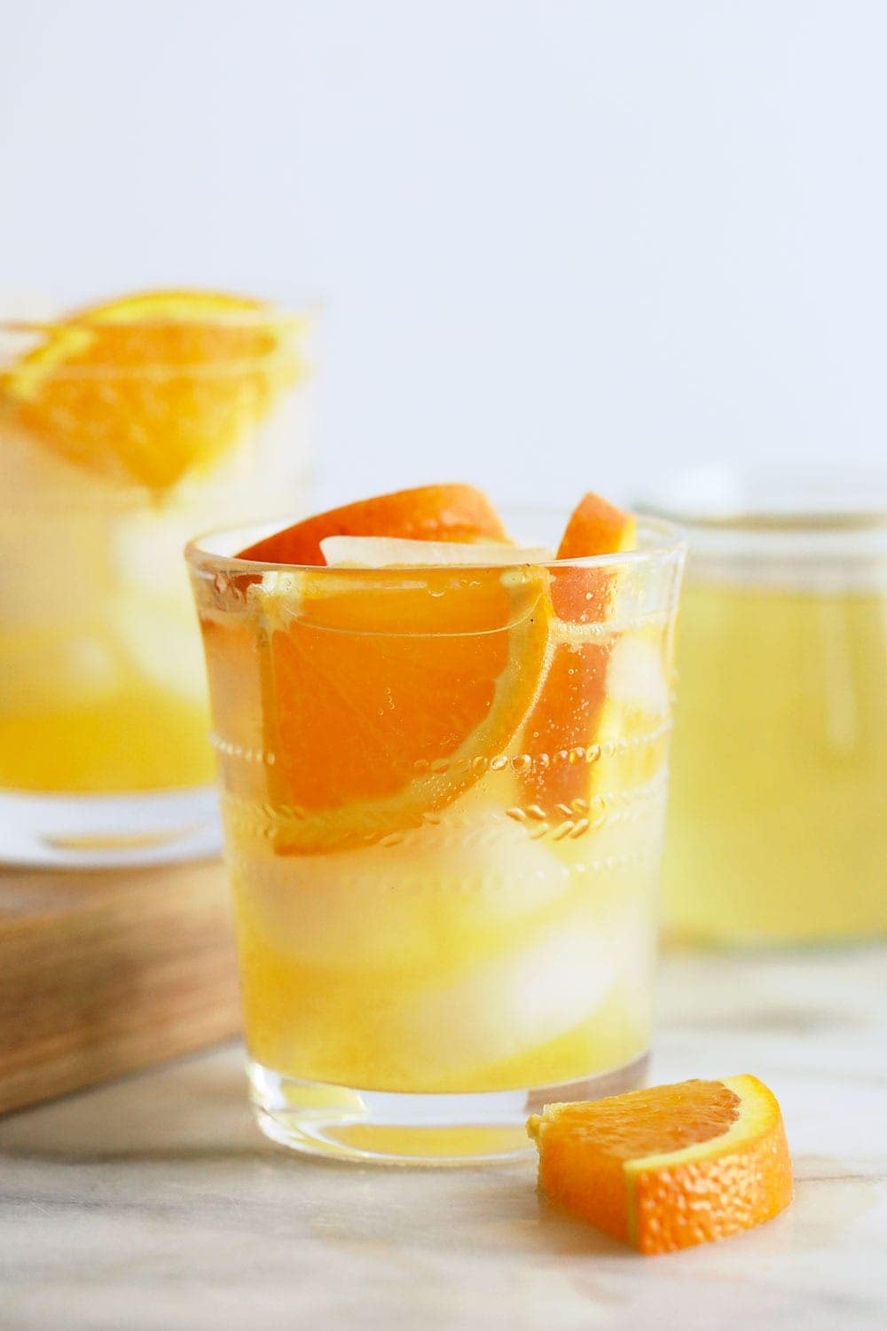 Orange Ginger Hard seltzer in a glass