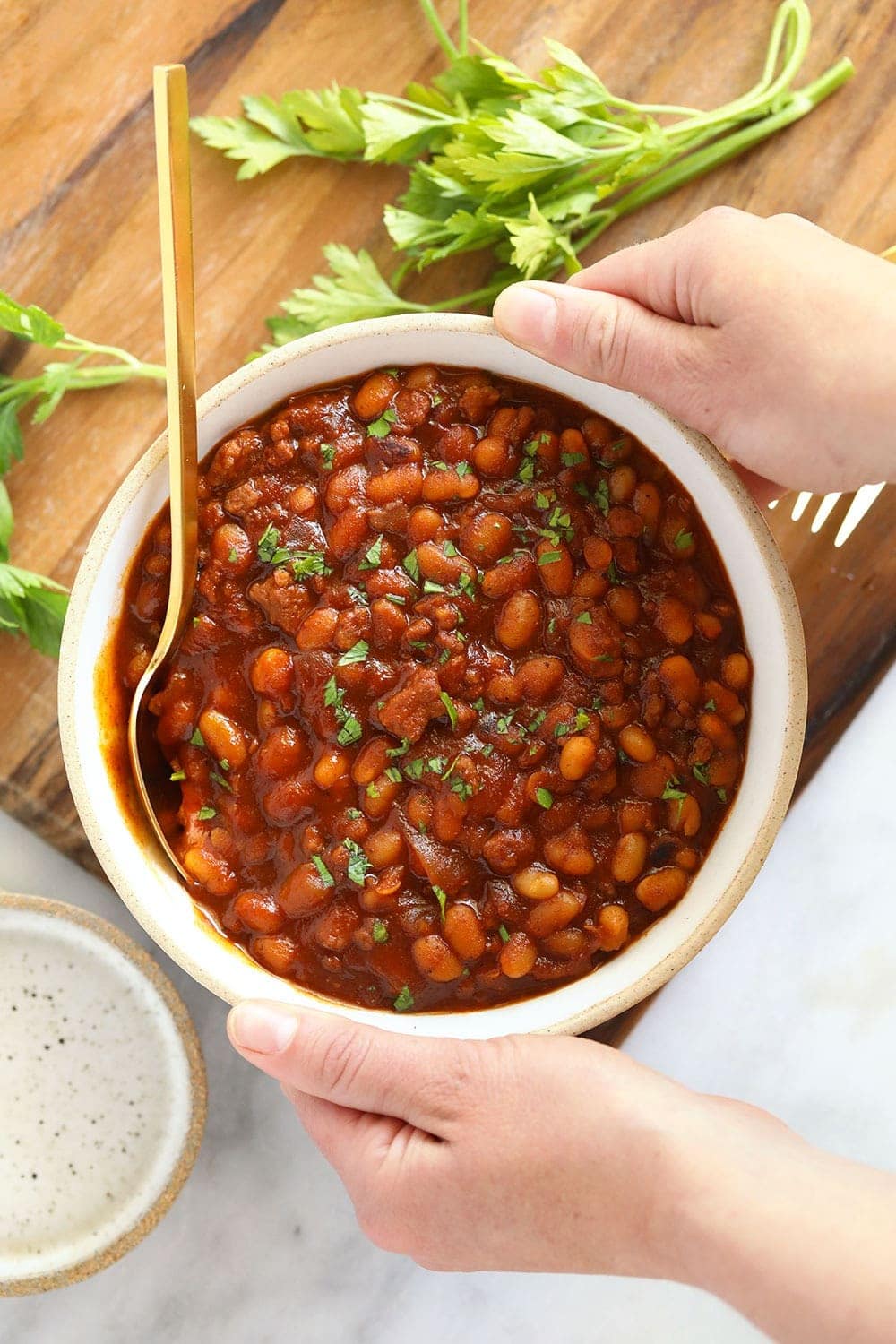 A bowl of BBQ baked beans! 