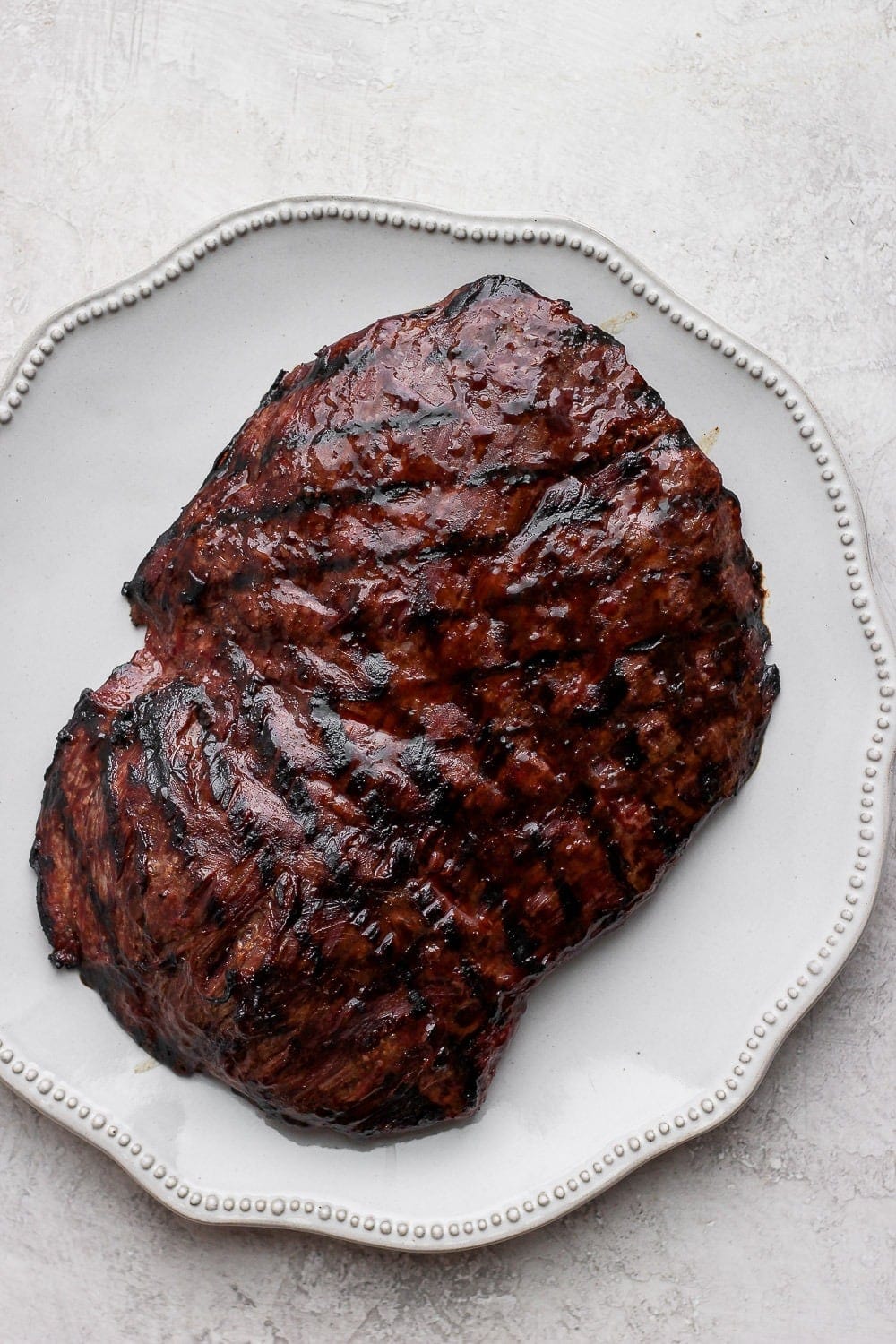 Grilled flank steak on a plate! 