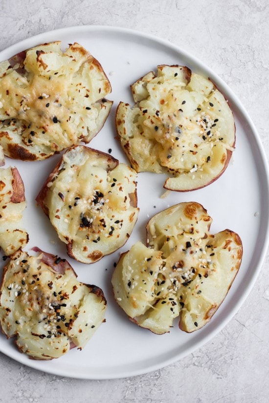 Crispy Smashed Red Potatoes Baked Or Grilled Fit Foodie Finds