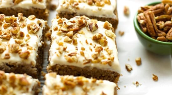 healthy carrot cake with cream cheese frosting