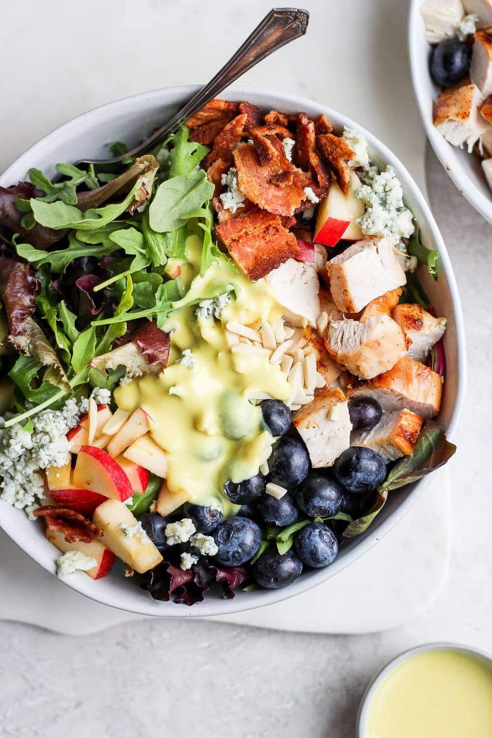 Grilled Chicken Salad w/ Homemade Honey Mustard Dressing - Fit Foodie Finds