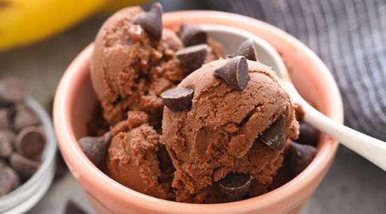 chocolate nice cream in a bowl