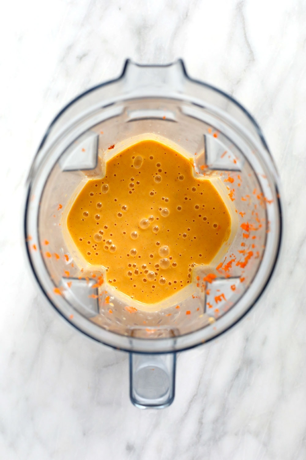 A carrot cake smoothie in a vitamix blender. 
