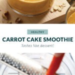 The process of making a carrot cake smoothie