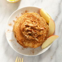 Apple pancakes on plate.