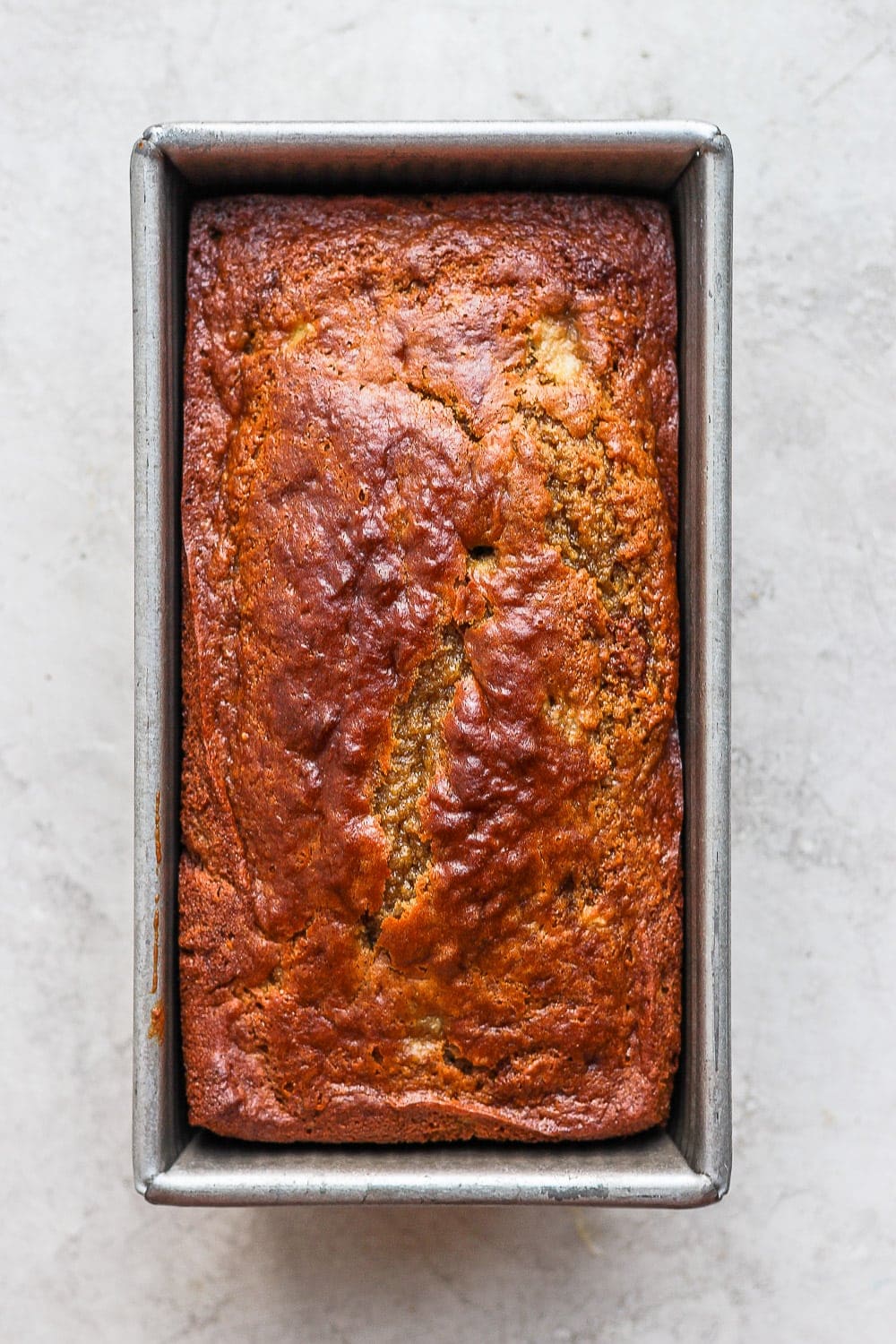 banana bread in loaf pan