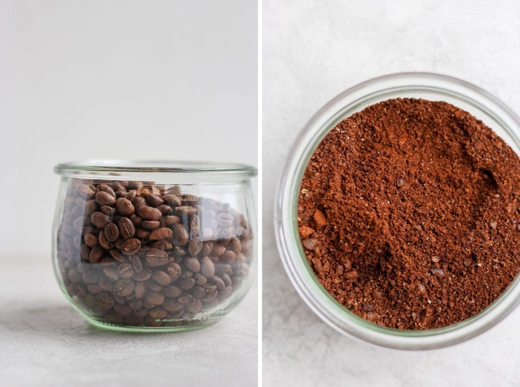Coffee beans in a jar. 