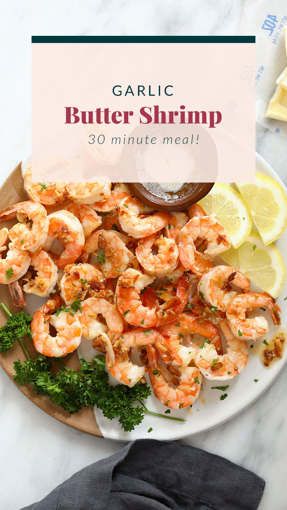 Garlic Butter Shrimp (5 ingredients!) - Fit Foodie Finds