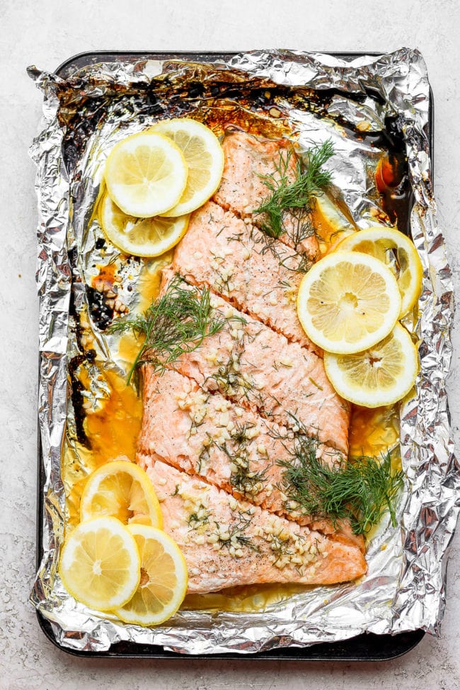 Foil-Pack Baked Salmon (with lemon & dill!) - Fit Foodie Finds