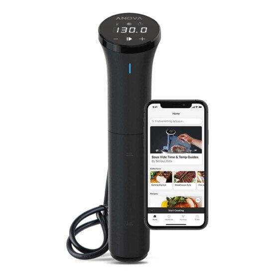 A smartphone with a food thermometer attached to it.