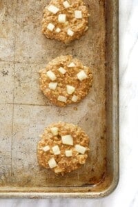 uncooked cookies on cookie sheet.