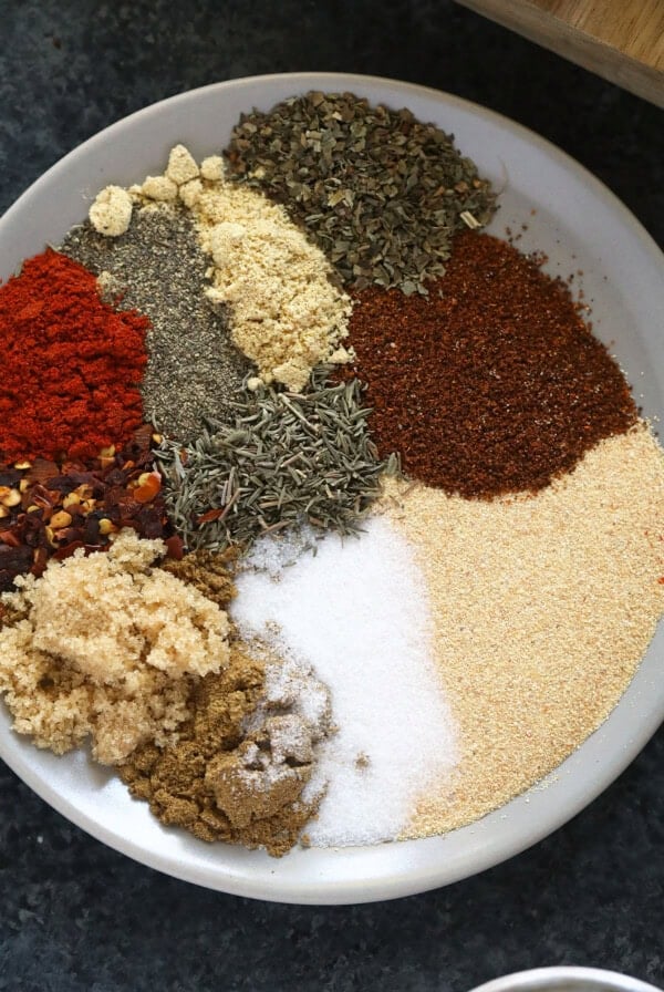 All purpose chicken seasoning on a plate.
