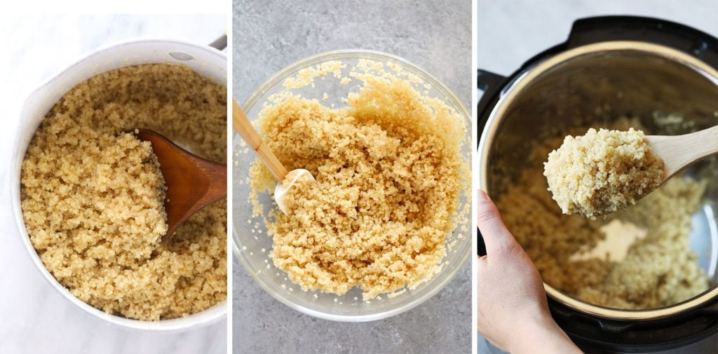 cooked quinoa 3 ways.