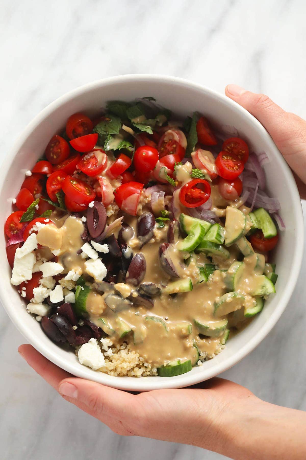 quinoa salad in bowl.