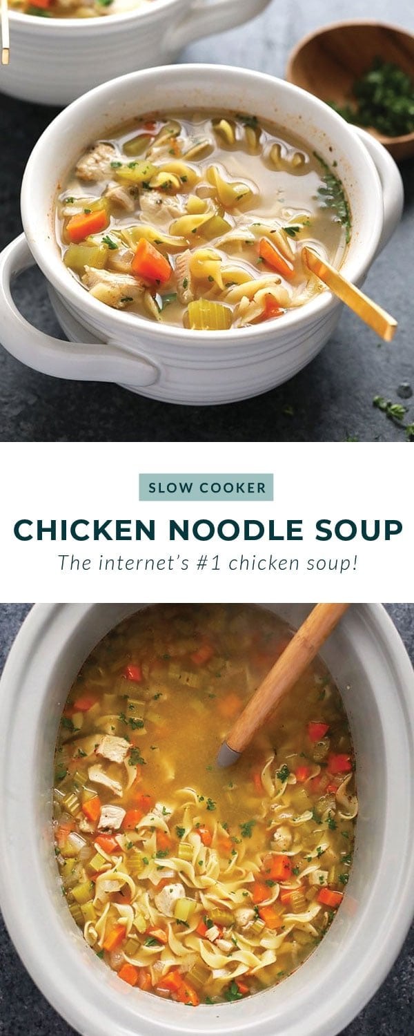 Crockpot Chicken Noodle Soup - Fit Foodie Finds