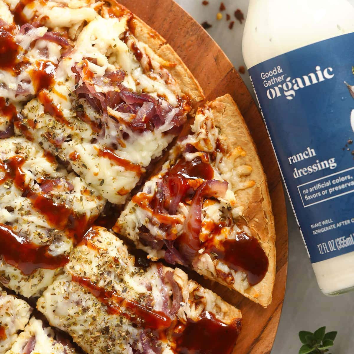 BBQ Chicken Pizza with Caramelized Onions - Fit Foodie Finds