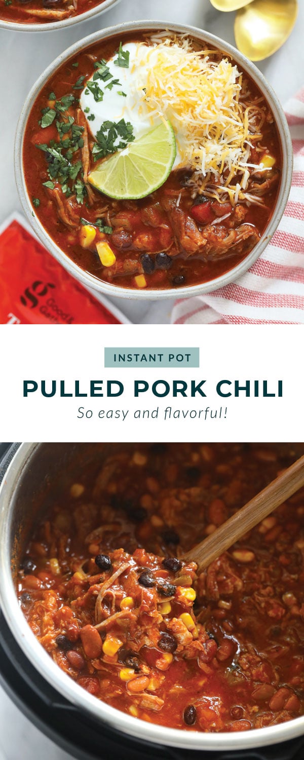 Pulled Pork Chili (Instant Pot)- Fit Foodie Finds