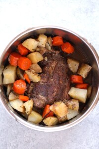 Instant Pot Pork Roast with carrots and potatoes.