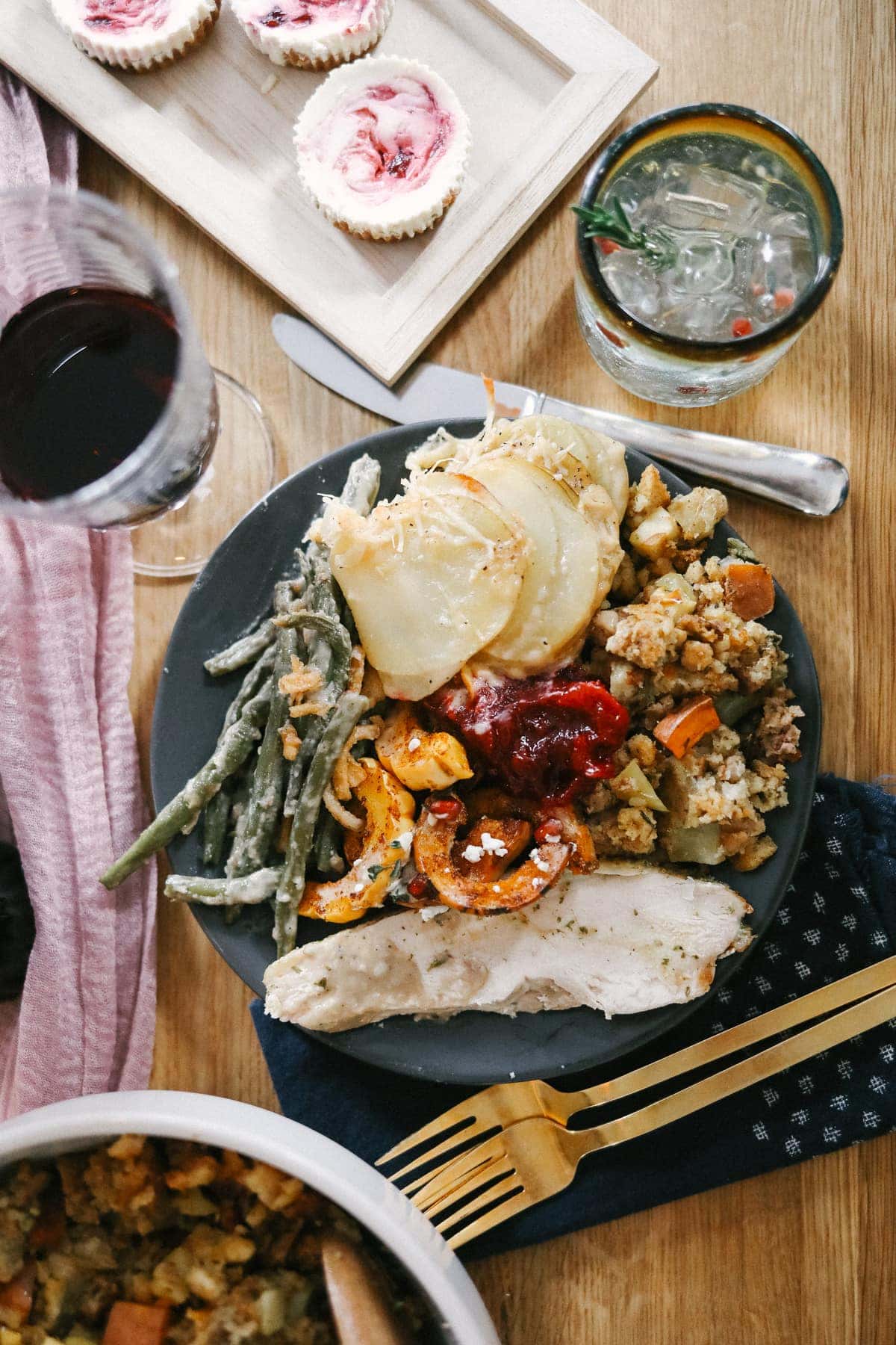 Thanksgiving plate on table