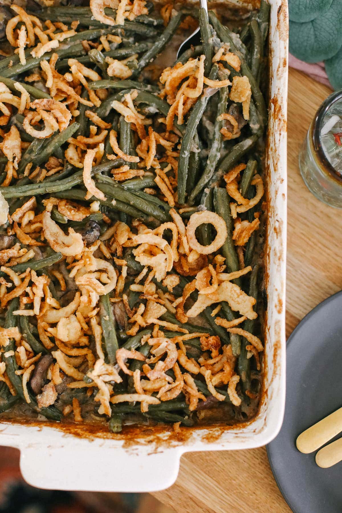 green bean casserole on table