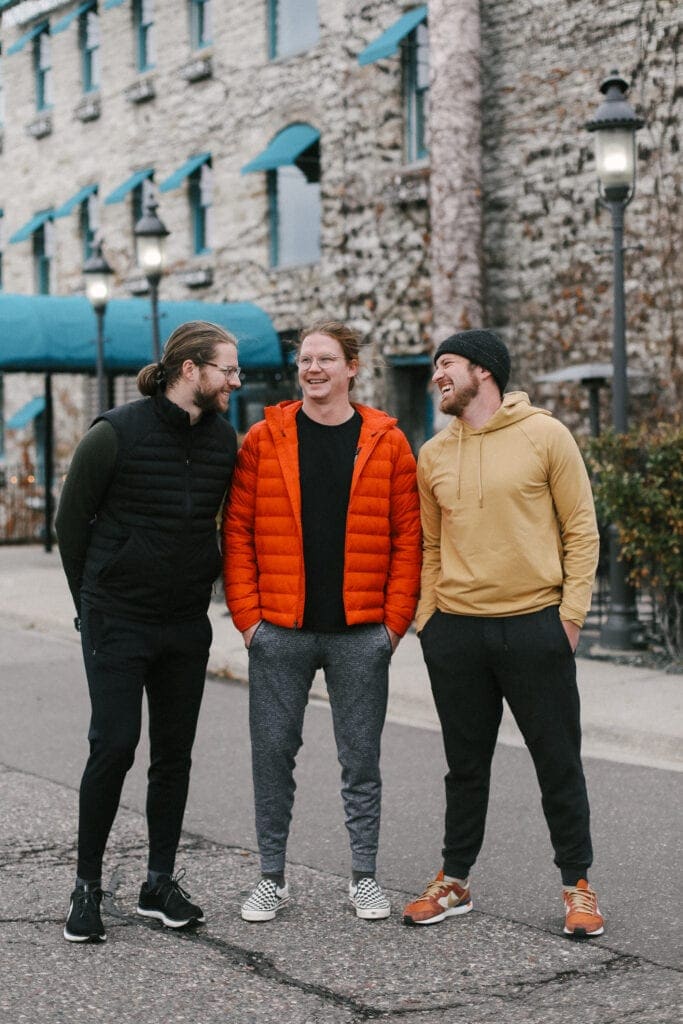 Fit foodie husbands wearing lululemon gear.