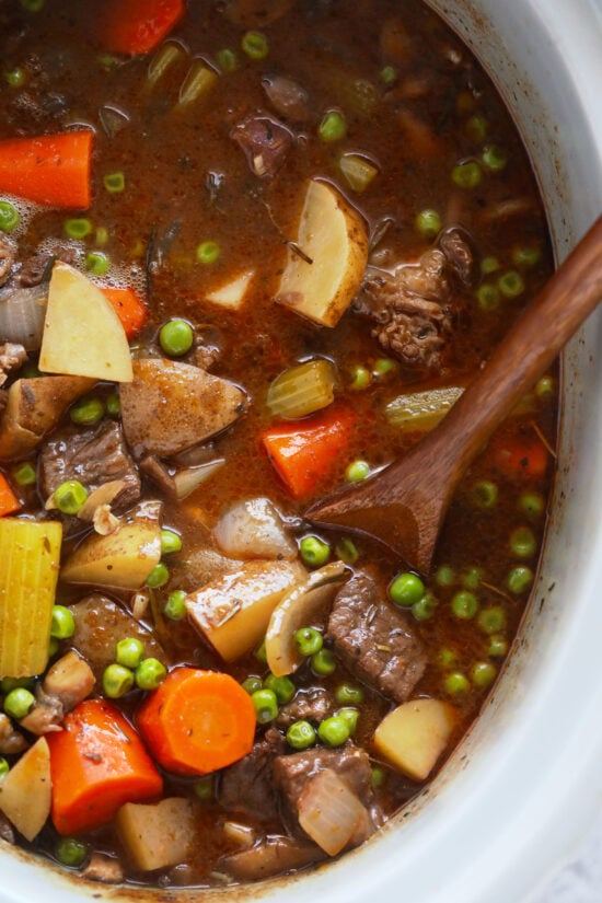 Slow Cooker Beef Stew (healthy ingredients!) - Fit Foodie Finds