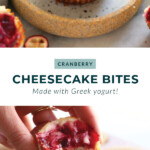 Cranberry Swirl Greek Yogurt Cheesecake Bites